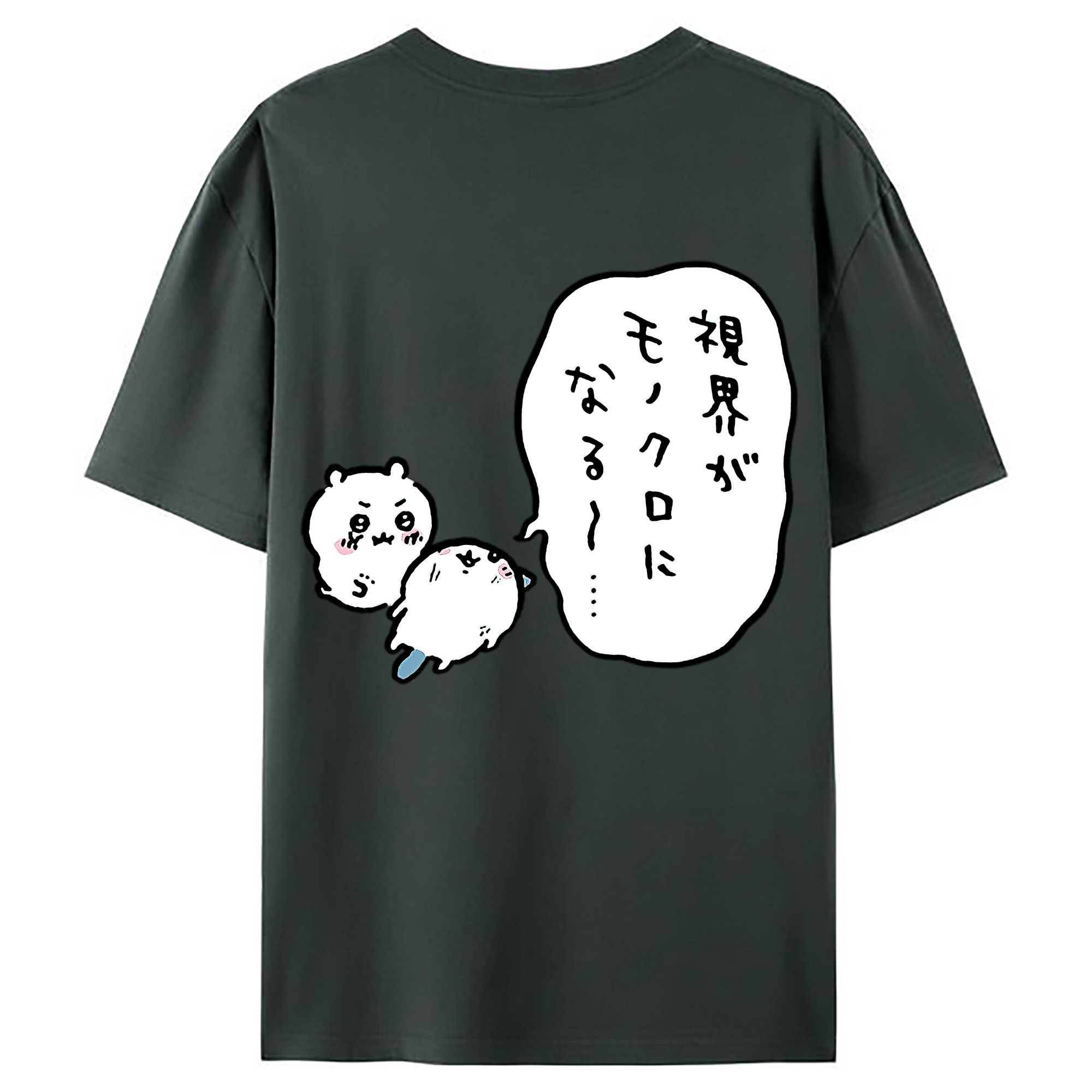 （画像用） ちいかわ ちいかわ Chii-kawa chiikawa 綿100％ メンズ半袖Tシャツ（バックプリント） 通気性